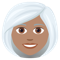 Woman- Medium Skin Tone- White Hair emoji on Emojione